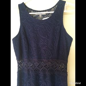 Navy Lace Maxi Dress NWT